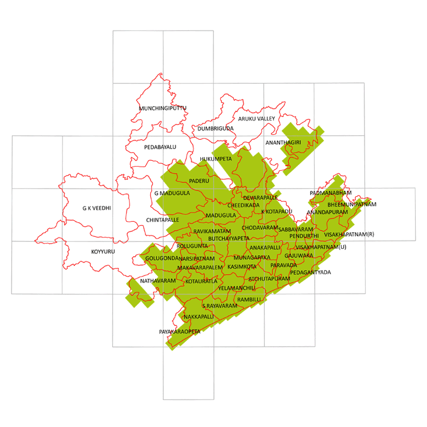 Storm surge inundation map for cyclone with wind speed